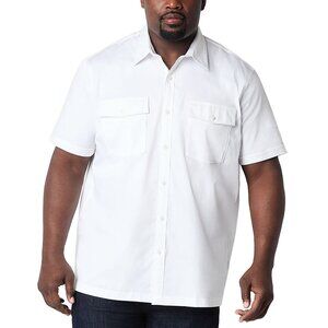 New! Shaquille O'Neal XLG Satin Utility Shirt Men's Big & Tall 4XL Button Down